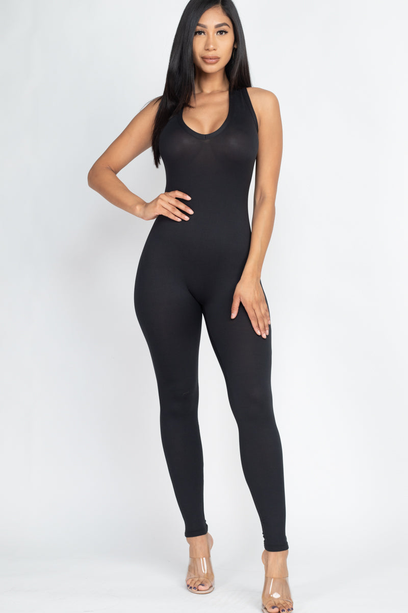 Racer Back Bodycon Jumpsuit-5