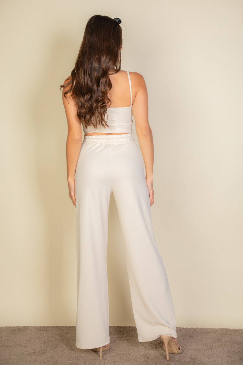 Bustier Crop Cami Top & Slant Pocket Straight Pants (CAPELLA)-3