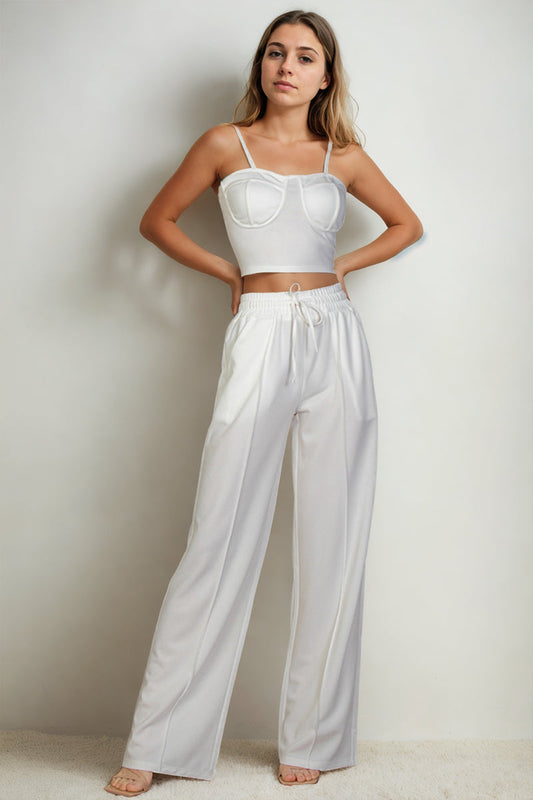 Bustier Crop Cami Top & Slant Pocket Straight Pants (CAPELLA)-10
